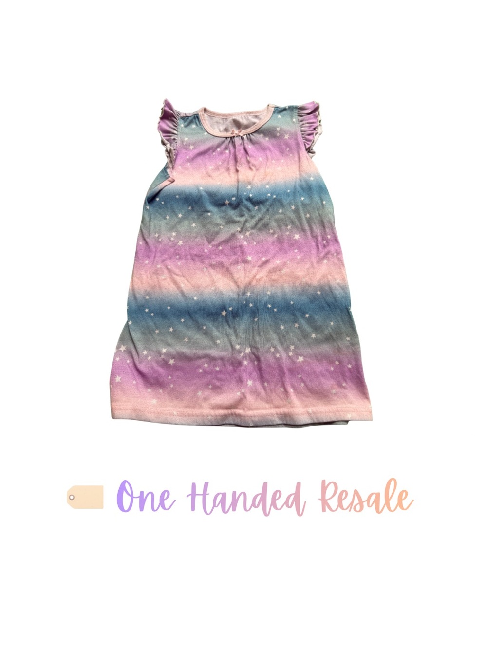⭐️ Carter’s Girls Sleeveless Star Print Pink Blue Purple Ombre Soft Nightgown 4T